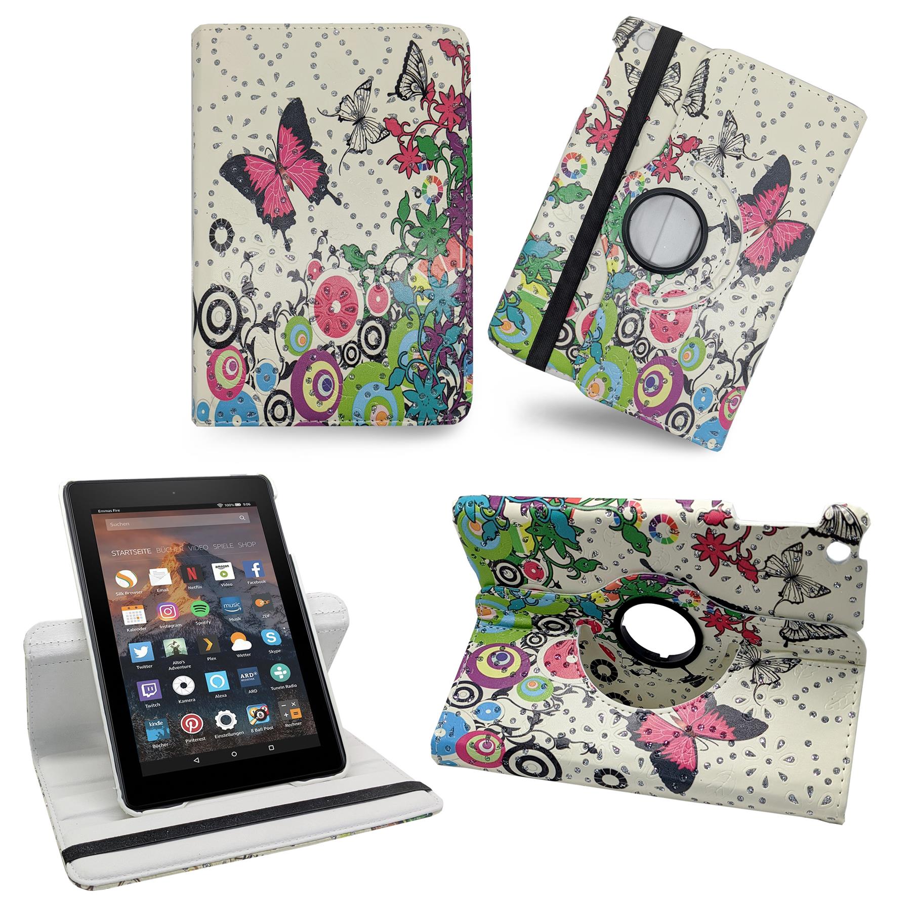 360° Rotating Leather Case Cover For Amazon Kindle Fire 7 2015 2017 2019 - Picture 4 of 5