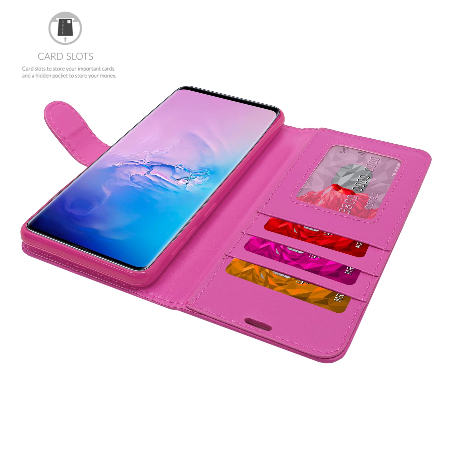 HopMore Cover Portafoglio Per Honor 8A / Huawei Y6 2019 – Silicone Morbido E Pelle PU Con Fantasia Farfalla Rossa