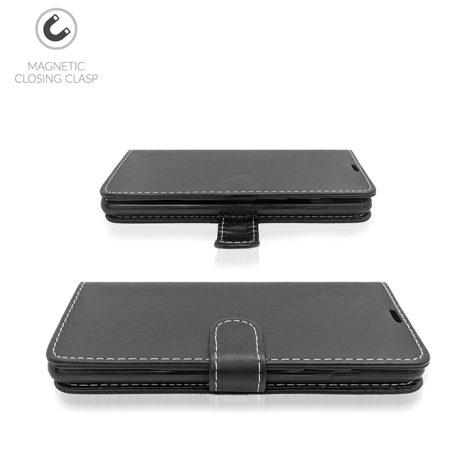 Funda protectora abatible tipo folio de cuero con ranura para tarjeta de crédito para Oppo Find X3 Lite - Imagen 7 de 16