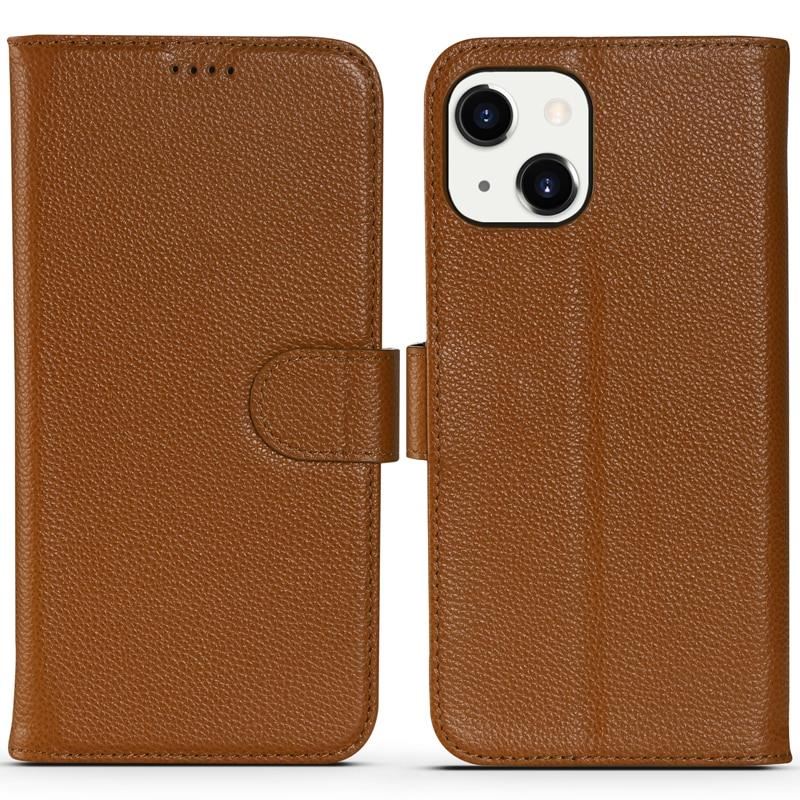 Para modelos de iPhone de Apple, funda, billetera abatible, folio, cuero genuino real - Imagen 3 de 3