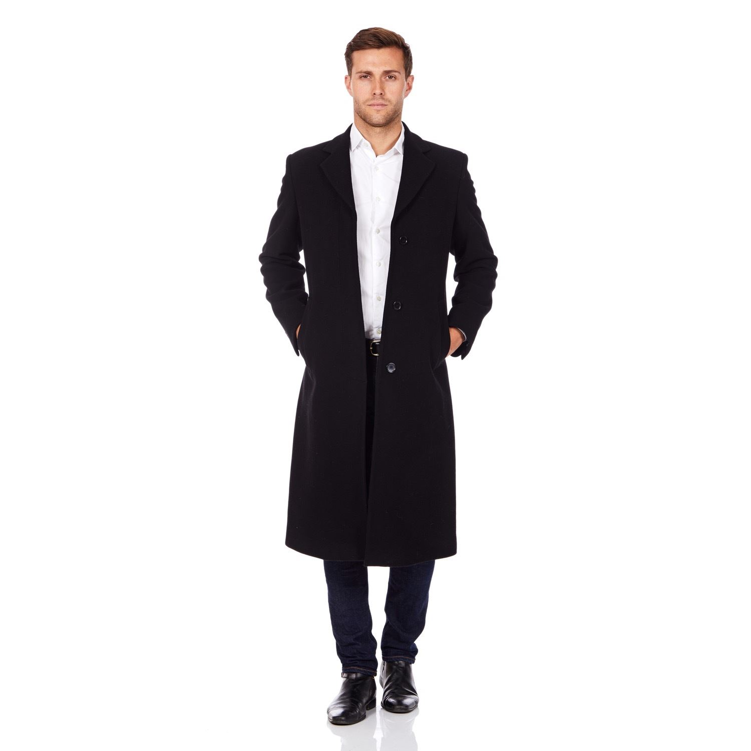 de La Creme Man - Men's Wool \u0026 Cashmere Blend Covert Long Coat