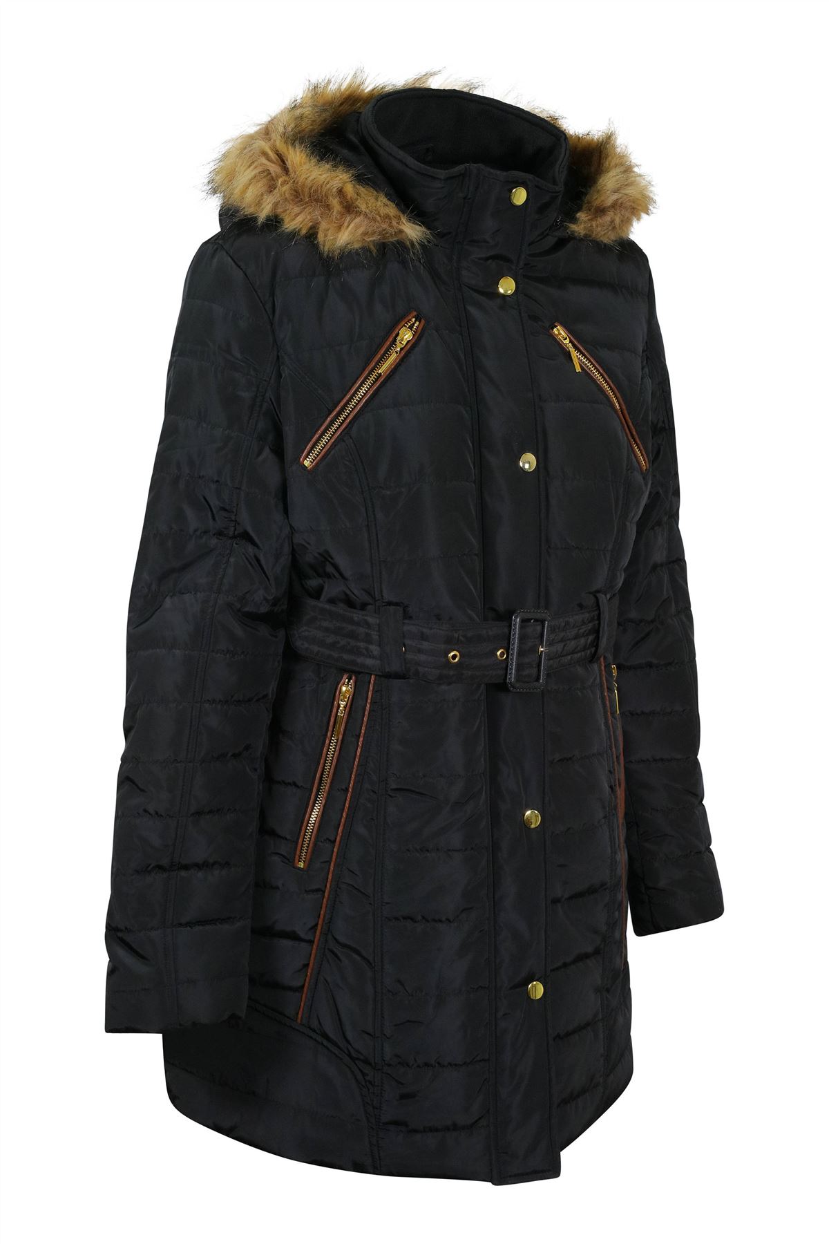 ladies grey padded winter coat