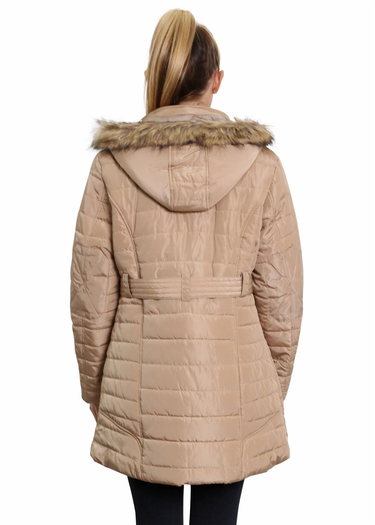 ladies grey padded winter coat