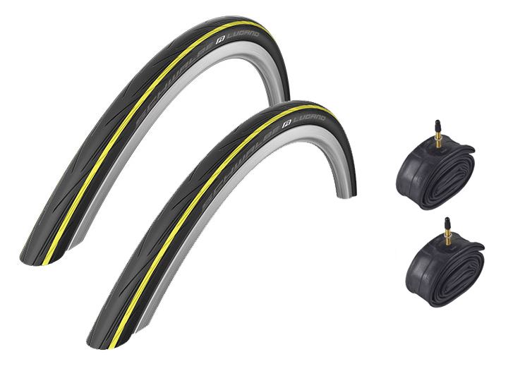 Pair Schwalbe Lugano 700c Tyres Road Bike Cycle 700 x 23c 25c 28c