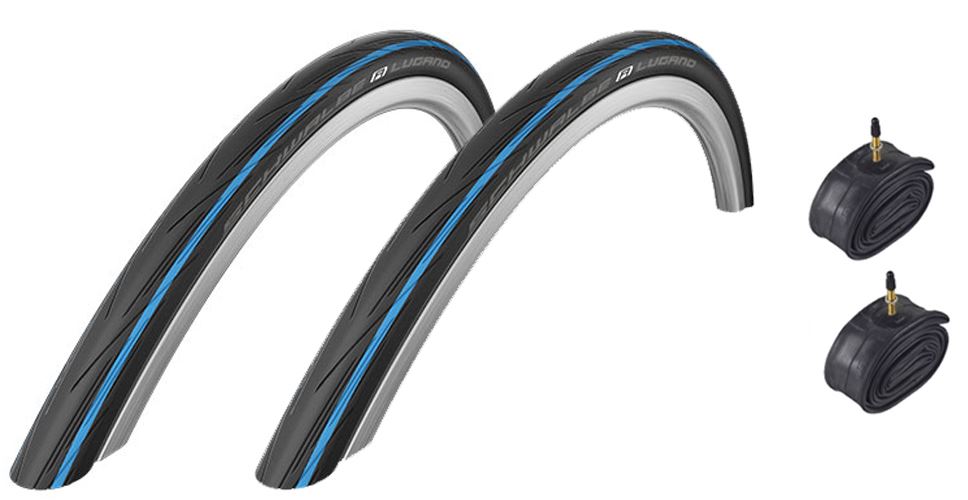 Pair Schwalbe Lugano 700c Tyres Road Bike Cycle 700 x 23c 25c 28c