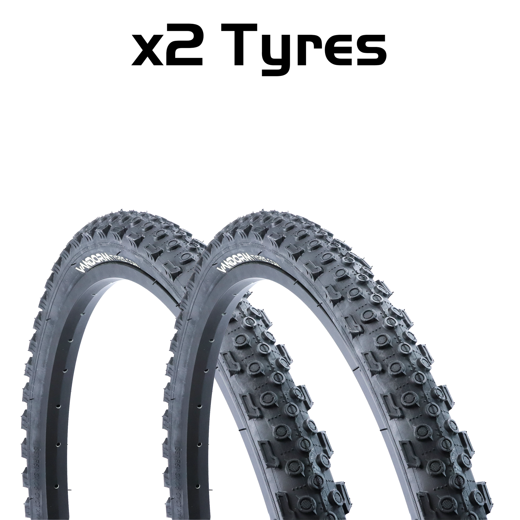 Vandorm Storm 24" x 1.95" or 2.10" MTB Bike Tyre Pairs & Inner Tube DEAL OPTIONS - Picture 4 of 7