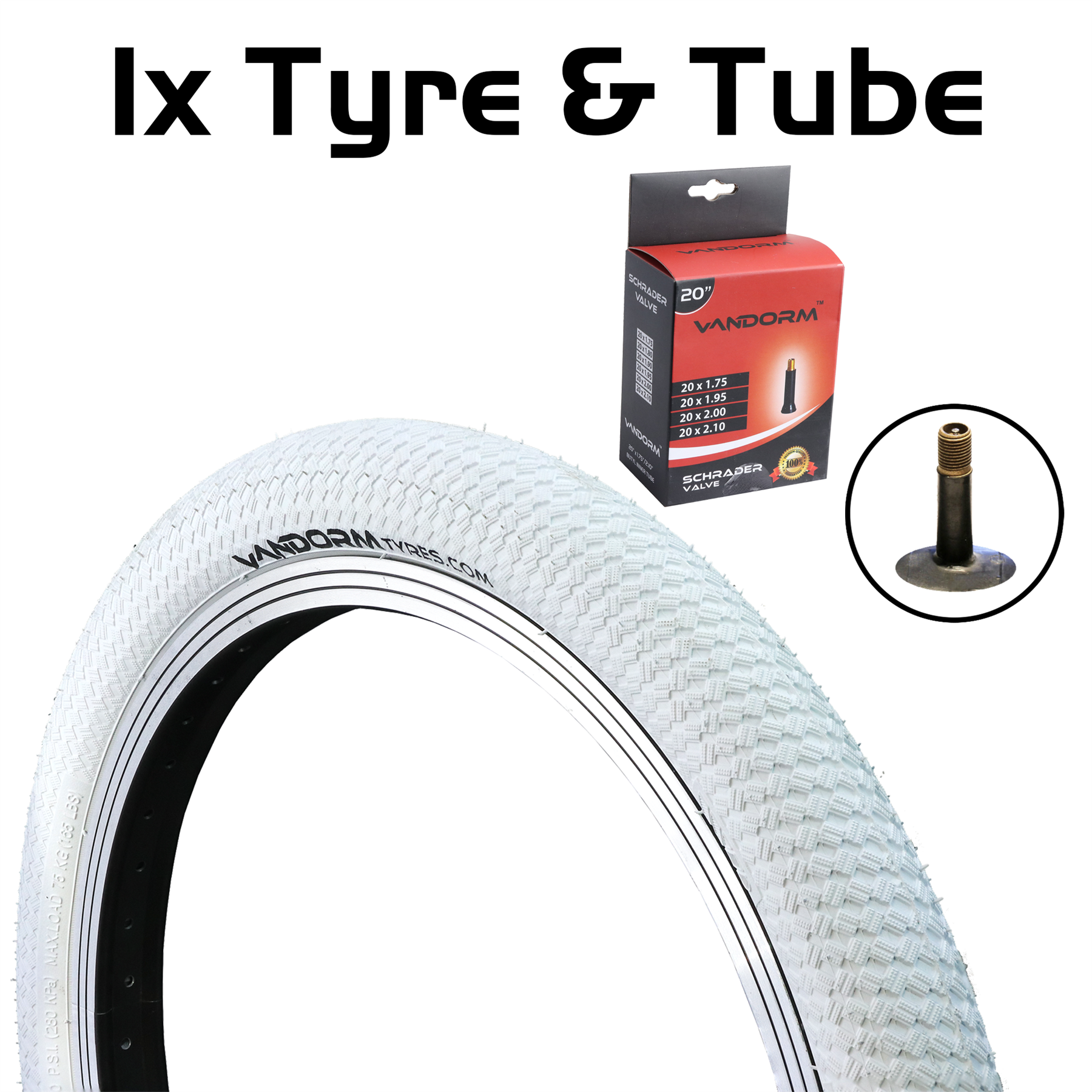 Vandorm DRIFTER R2R 20" x 2.00" BMX Colour Ramp Bike Tyres & Tubes - Picture 26 of 29