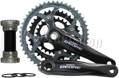 Shimano Deore FCM590 3x9 Speed 44T Crank & Chainrings BB51 Bottom Bracket - Picture 3 of 5