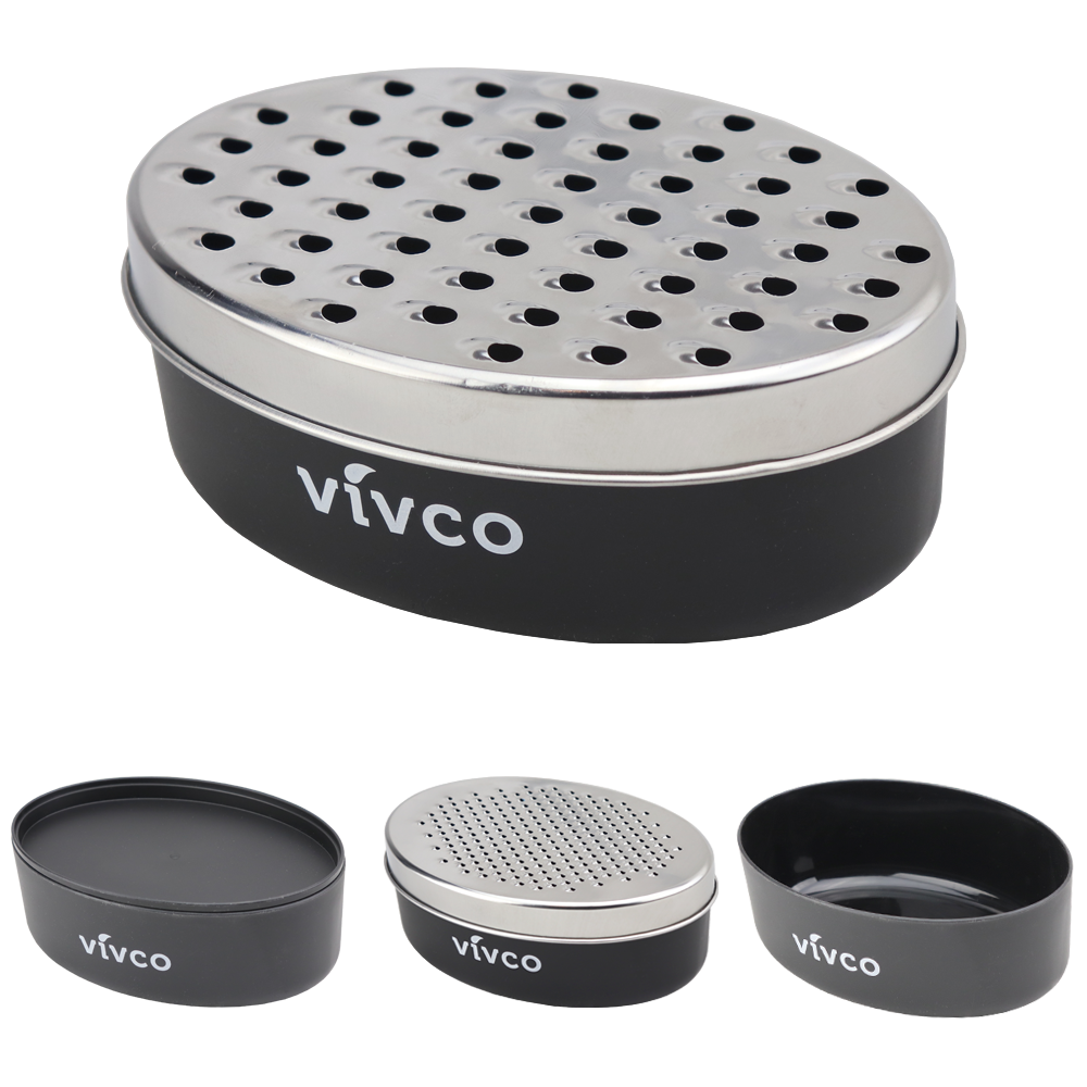Cheese Grater 2 Piece Vegetable Storage Container Course & Fine by Vivco - Picture 5 of 6