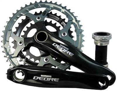 Shimano Deore FCM590 3x9 Speed 44T Crank & Chainrings BB51 Bottom Bracket - Picture 2 of 5