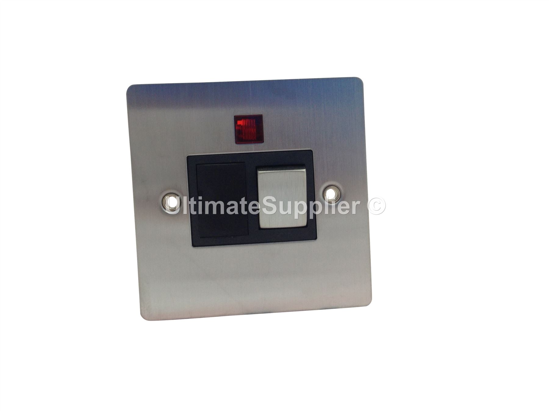 Switched Switch Spur Fused Socket Light Neon Chrome Steel Brass Black