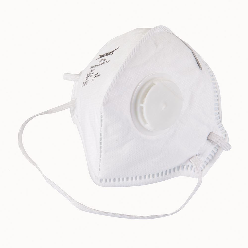 100 Fold Flat FFP3 Dust Masks Disposable Comfort Valved Safety Face