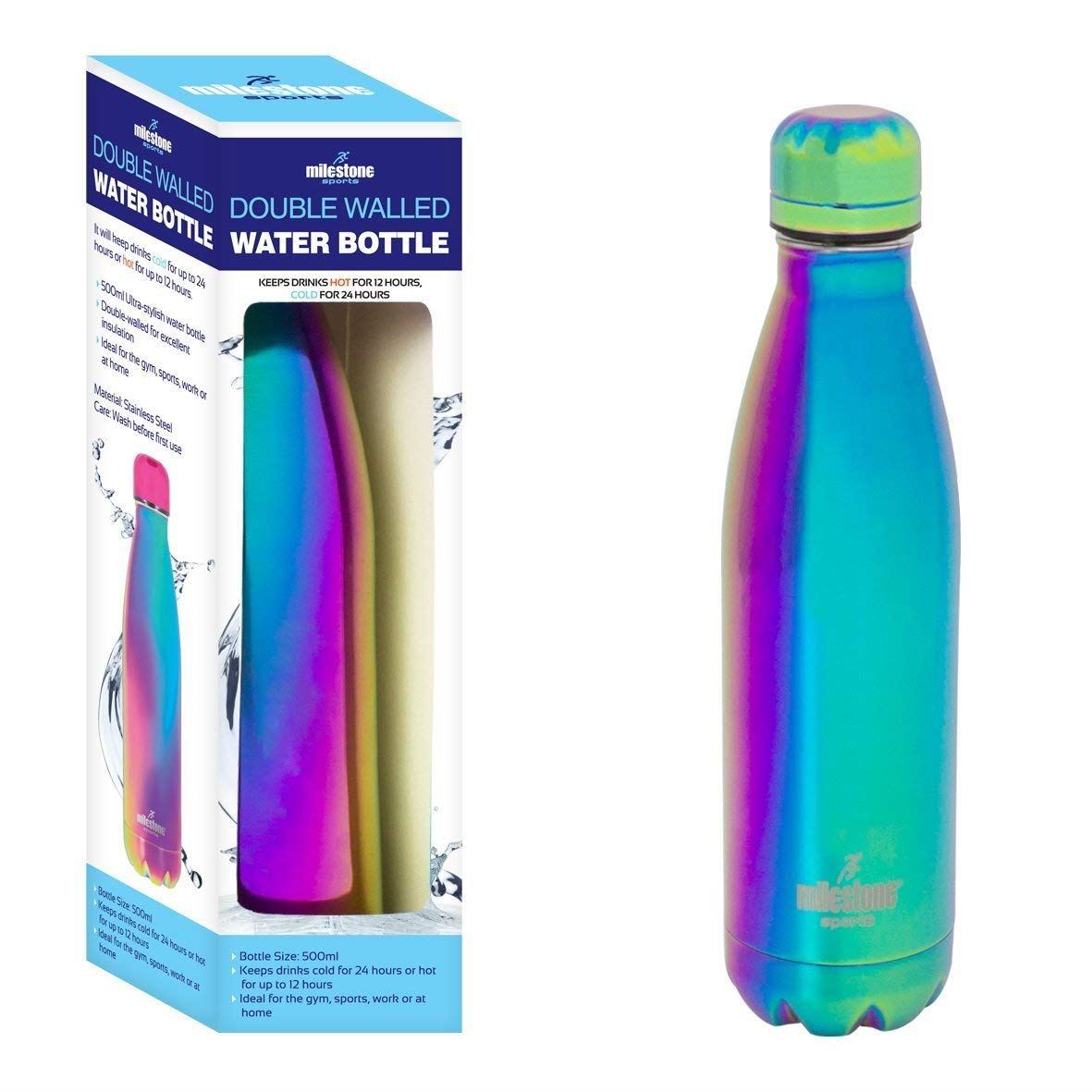 Rainbow Bouteille d/'eau acier inoxydable 500 ml chaud /& froid Sports Boisson Bouteille