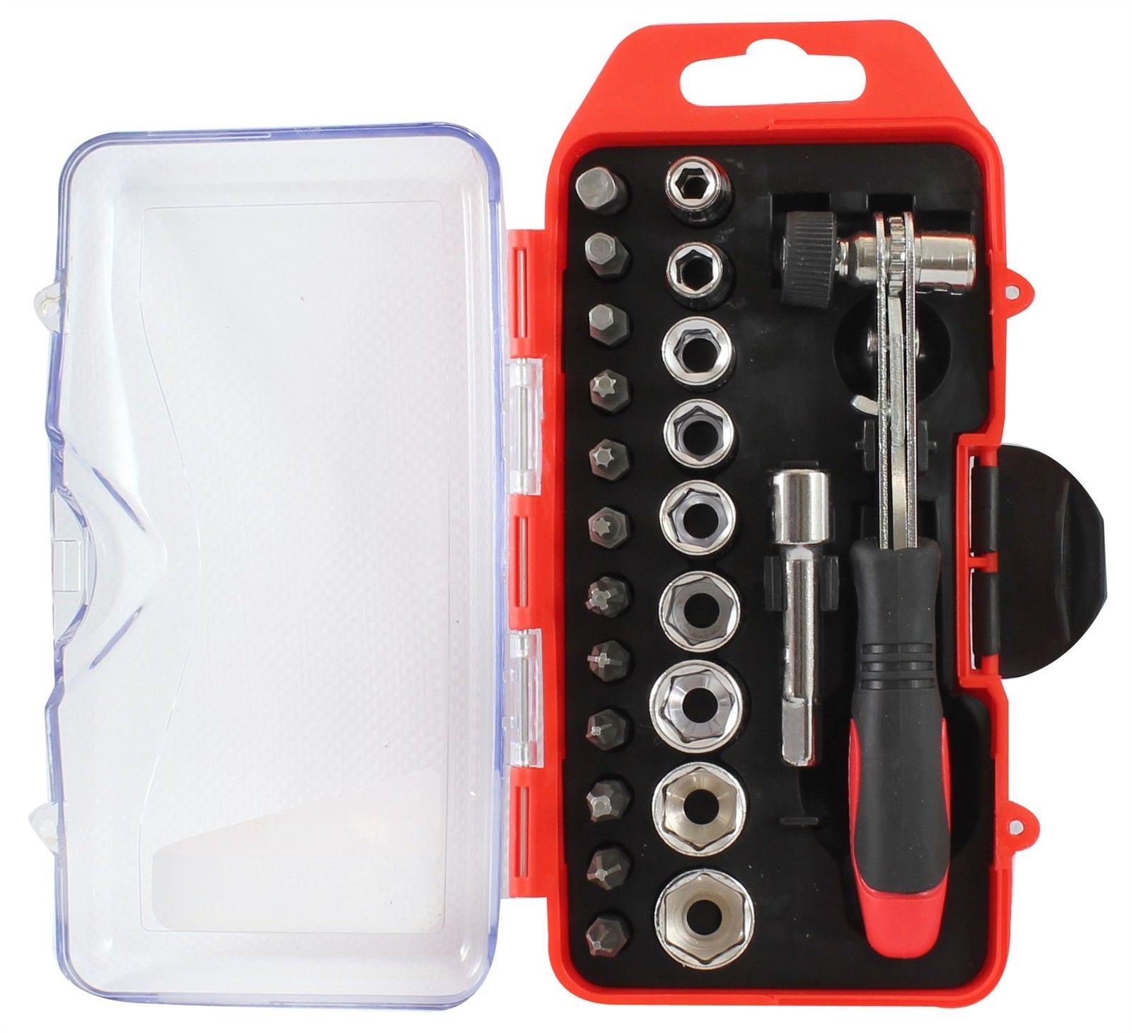 Dekton 22 pc Tournevis Poignée à Cliquet Douille Set 1//4/" Hex Torx Pozi