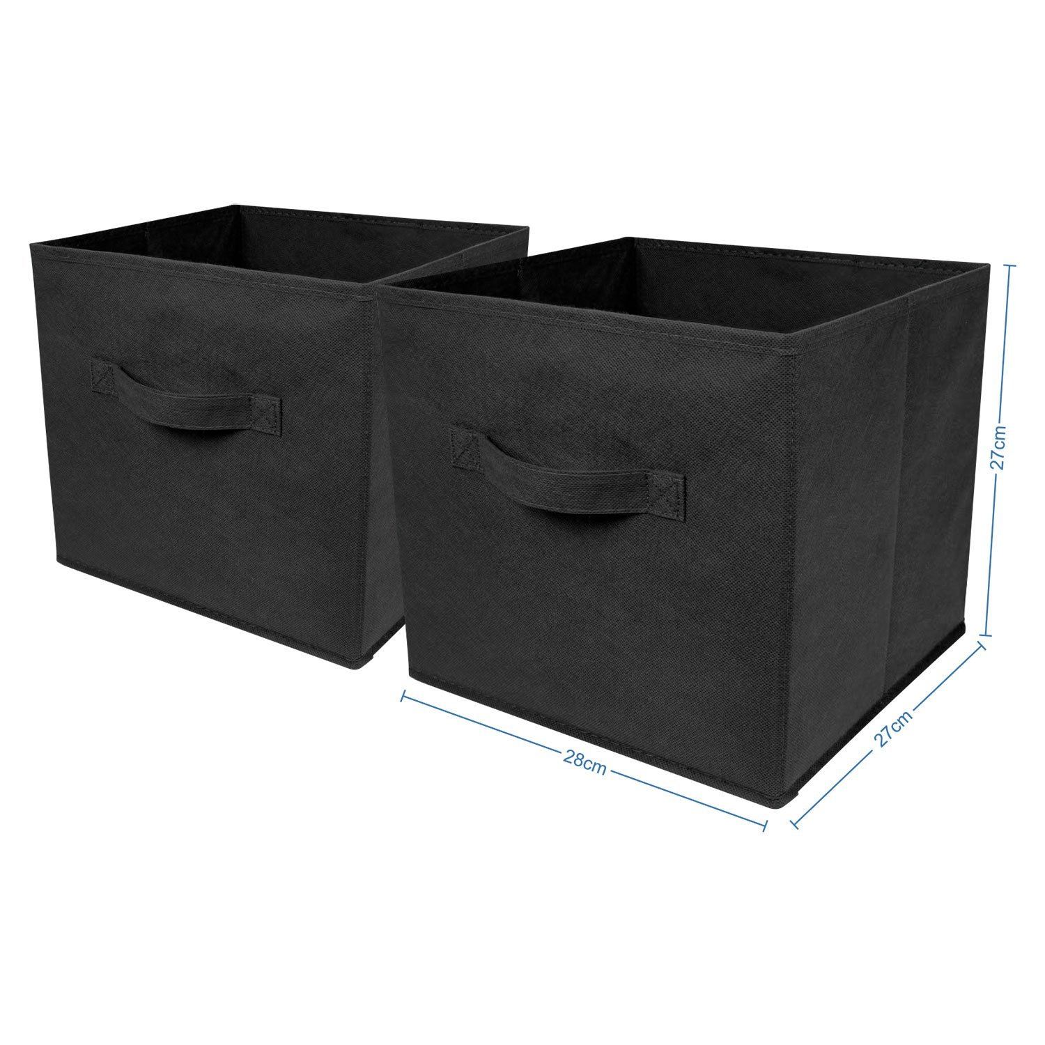 2 x Foldable Large Square Canvas Storage Box Collapsible Fabric Cubes Kids Pink