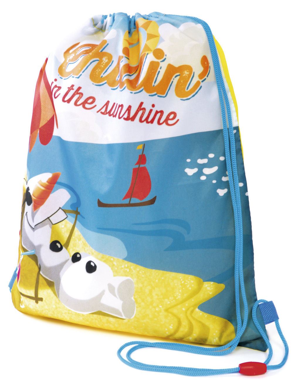Good Quantity Boys Girls Disney Spiderman Olaf Pump PE Sport Drawstring Bag