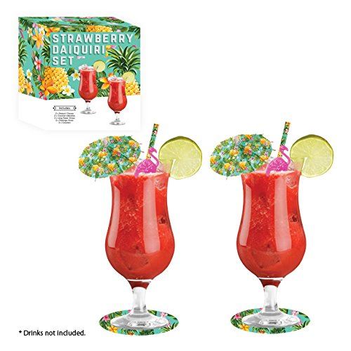 Classic Daiquiri Cocktail Glass Gift Set Drinking Glasses Umbrellas