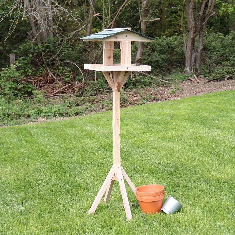 Premium Wooden Bird Table & Stand Traditional Feeding Station