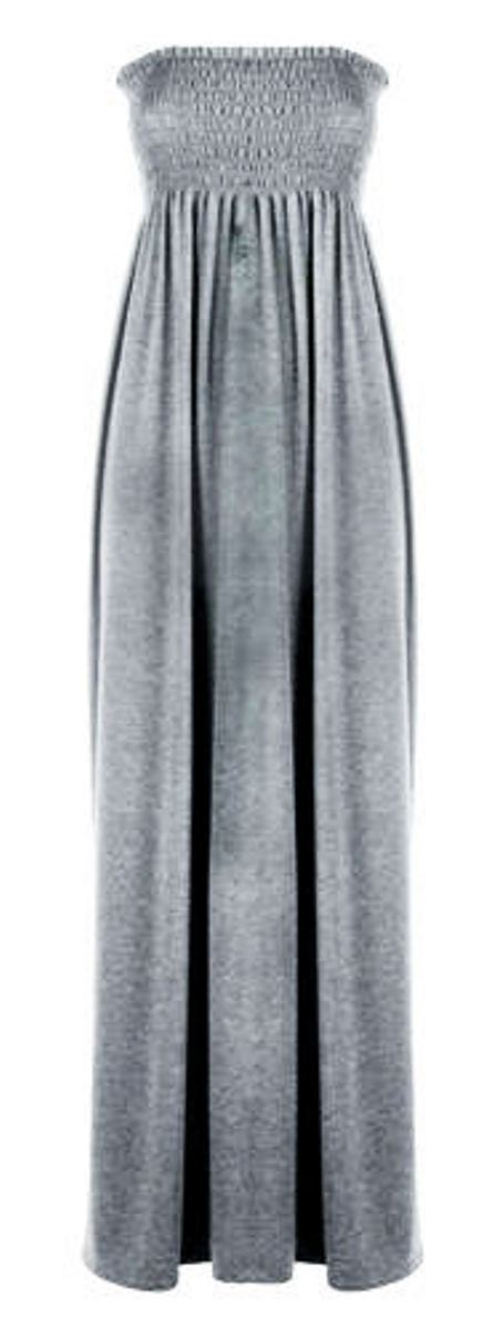 Maxi Vestido Mujer Sin tirantes Damas Transparente Boob Tubo Bandeau Largo Talla 8-22 - Imagen 7 de 17
