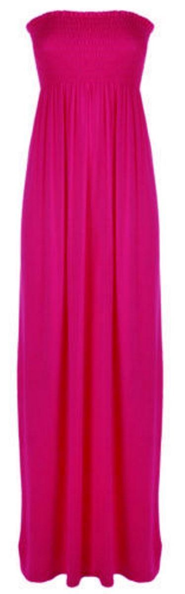Maxi Vestido Mujer Sin tirantes Damas Transparente Boob Tubo Bandeau Largo Talla 8-22 - Imagen 6 de 17