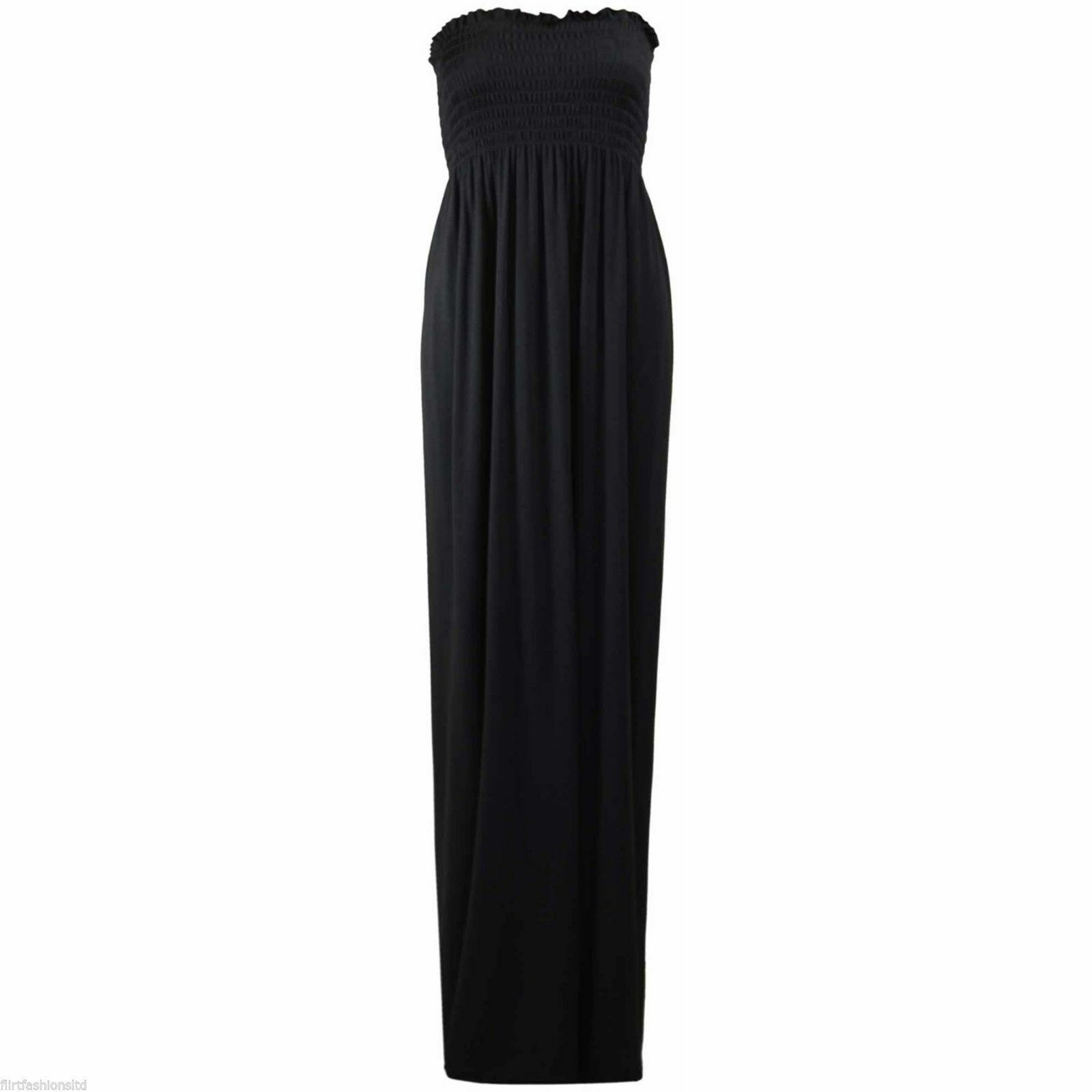 Maxi Vestido Mujer Sin tirantes Damas Transparente Boob Tubo Bandeau Largo Talla 8-22 - Imagen 2 de 17