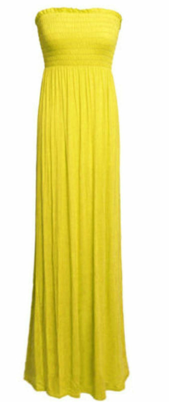 Maxi Vestido Mujer Sin tirantes Damas Transparente Boob Tubo Bandeau Largo Talla 8-22 - Imagen 17 de 17