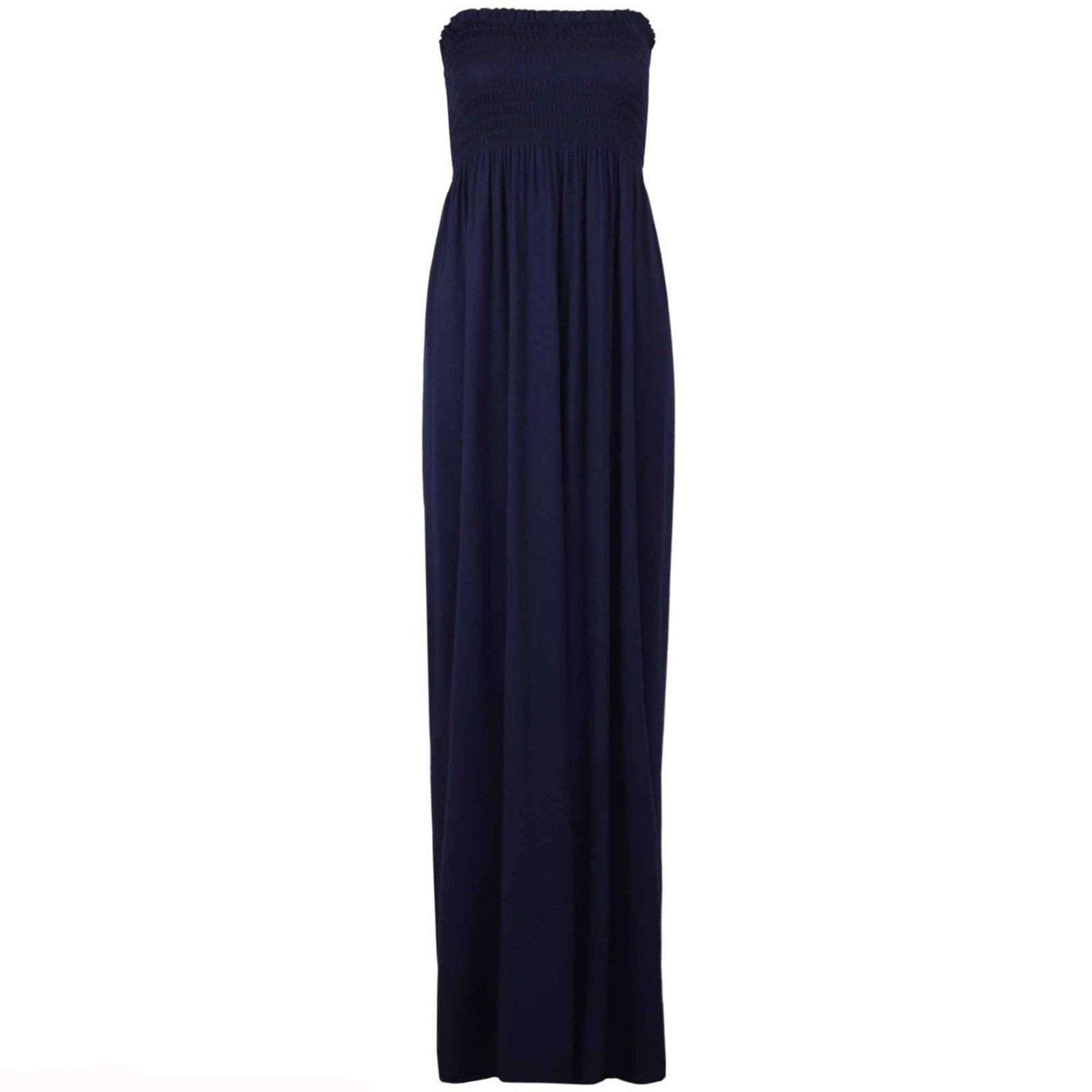 Maxi Vestido Mujer Sin tirantes Damas Transparente Boob Tubo Bandeau Largo Talla 8-22 - Imagen 9 de 17