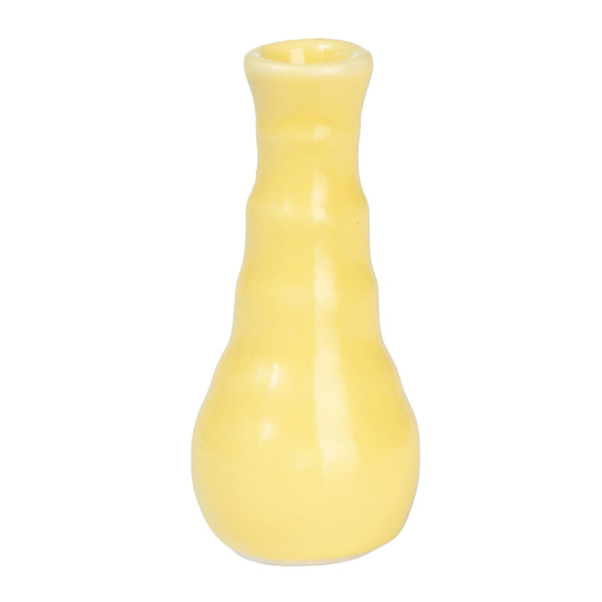 Dolls House Bud Vase Yellow 1:12 Ceramic Ornament Miniature Accessory 1:12 Scale