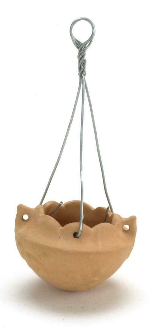 Dolls House Terracotta Hanging Plant Pot Planter Miniature Garden Accessory
