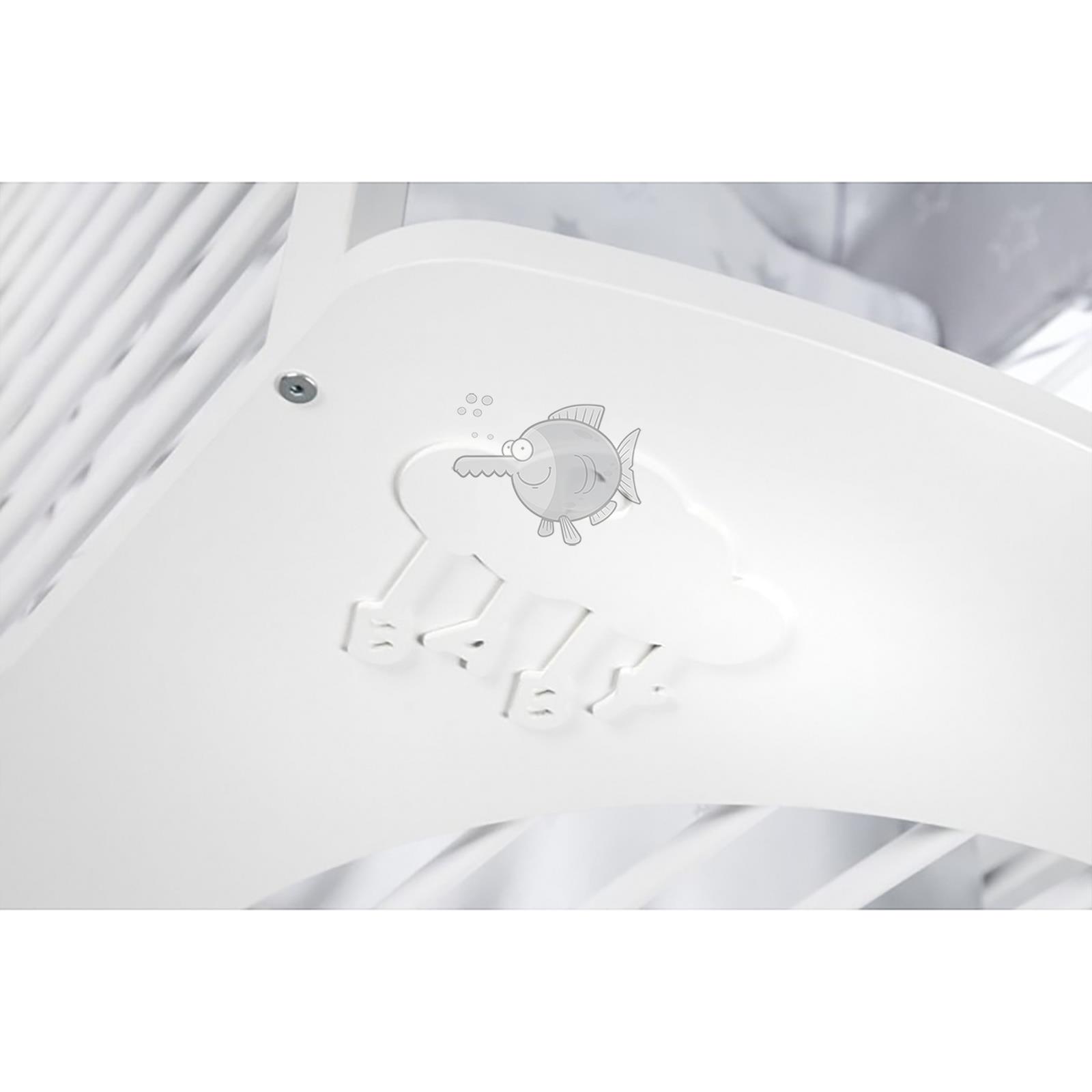 Wooden Baby Cot Bed Newborn Crib Foam Mattress Drawer