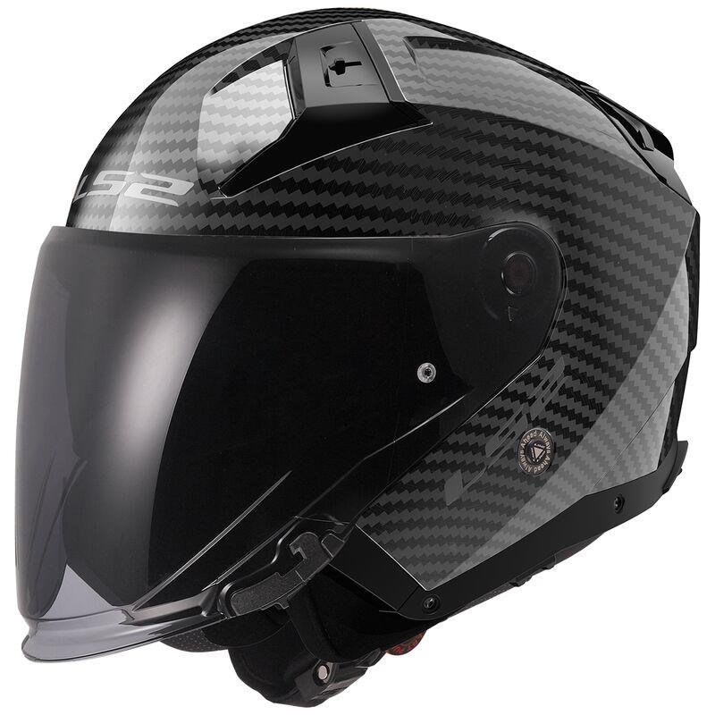 LS2 OF603 Infinity II Carbon Fibre Open-Face Motorcycle Helmet Lightweight - Picture 7 of 10
