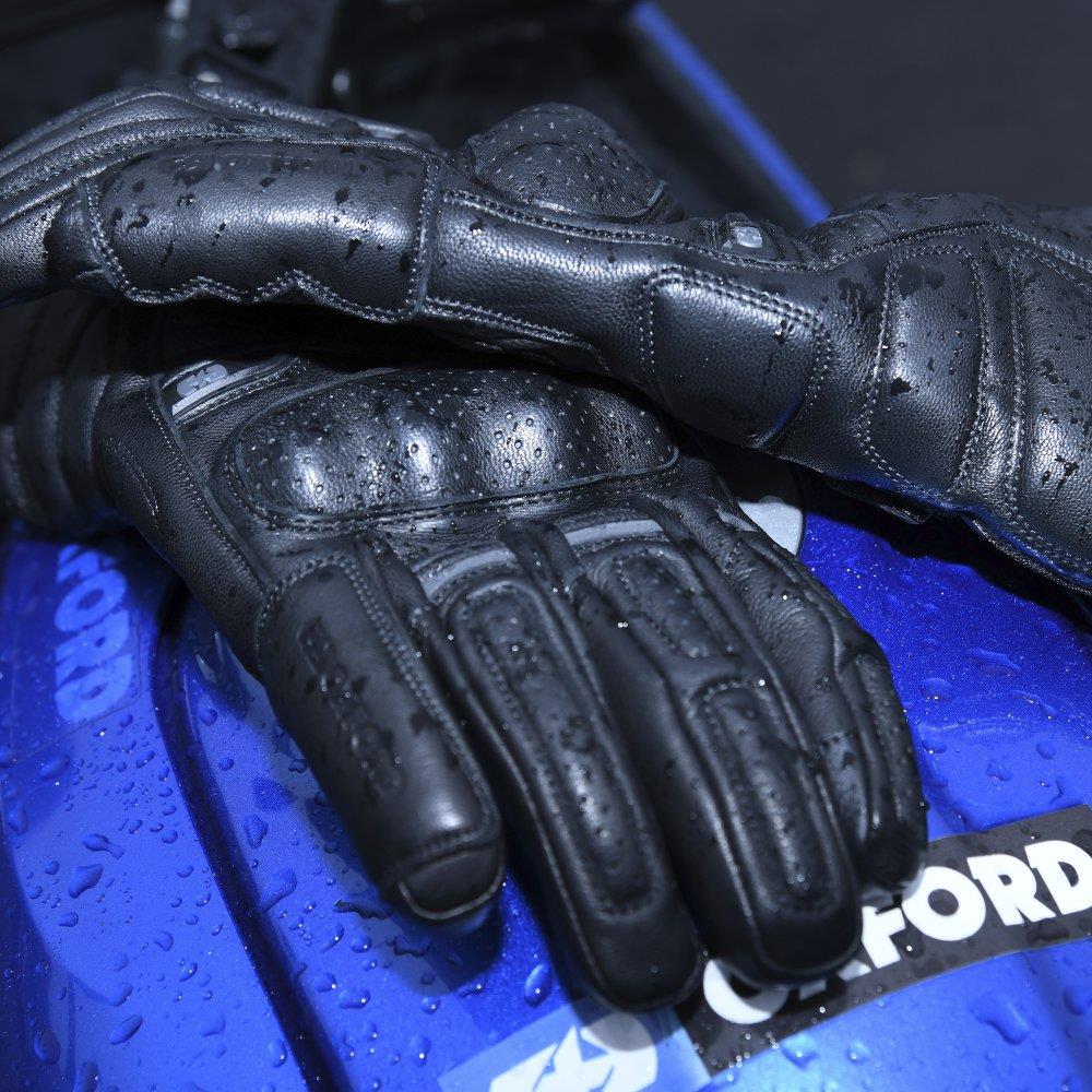 Oxford Hamilton Waterproof Leather Mens Motorbike Winter Riding Gloves CE - Picture 12 of 12