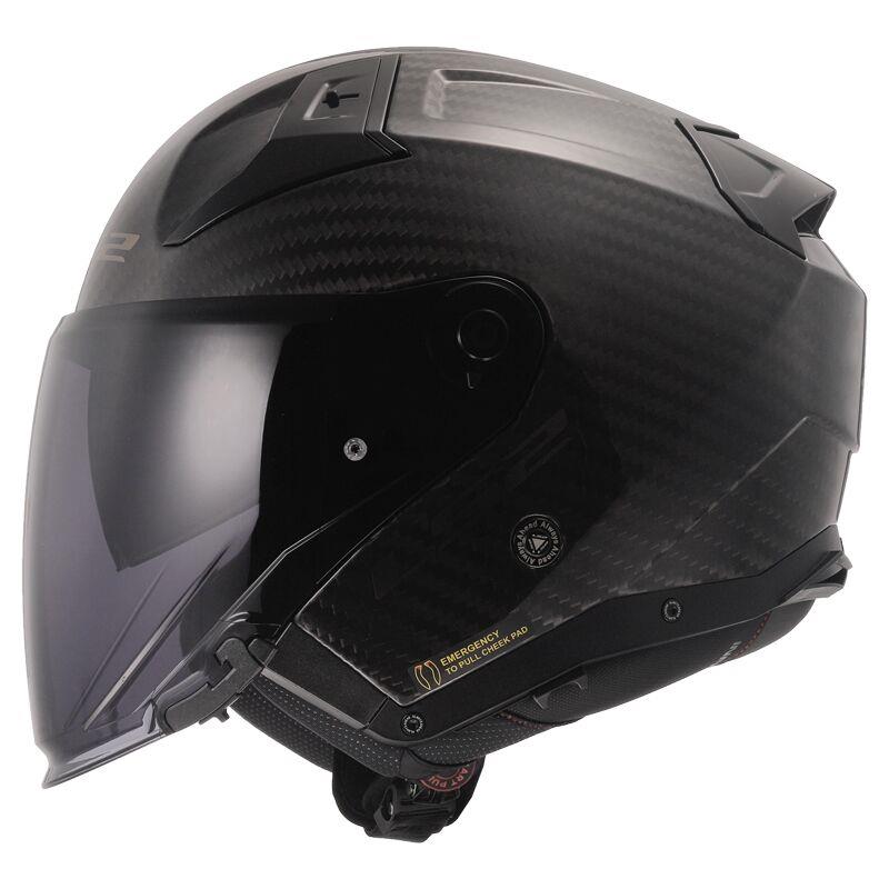 LS2 OF603 Infinity II Carbon Fibre Open-Face Motorcycle Helmet Lightweight - Picture 9 of 10