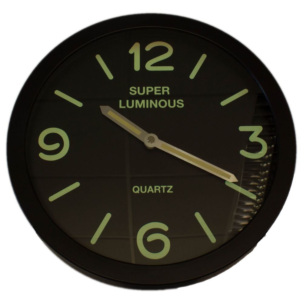 12" GLOW IN THE DARK WALL CLOCK HANGING BEDROOM HOME OFFICE QUARTZ