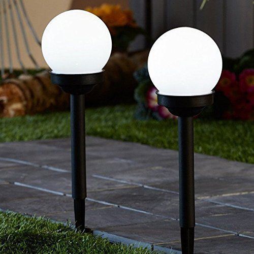 PACK OF 2 SOLAR POWERED GLOBE BALL LIGHT ROUND WHITE LED GARDEN LIGHTING LANTERN eBay PACK OF 2 SOLAR POWERED GLOBE BALL LIGHT ROUND WHITE LED GARDEN LIGHTING LANTERN eBay