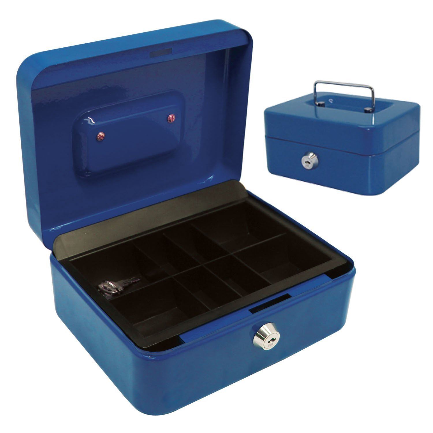 Steel Metal Petty Cash Box with Coin Tray Money Bank Safe Security
