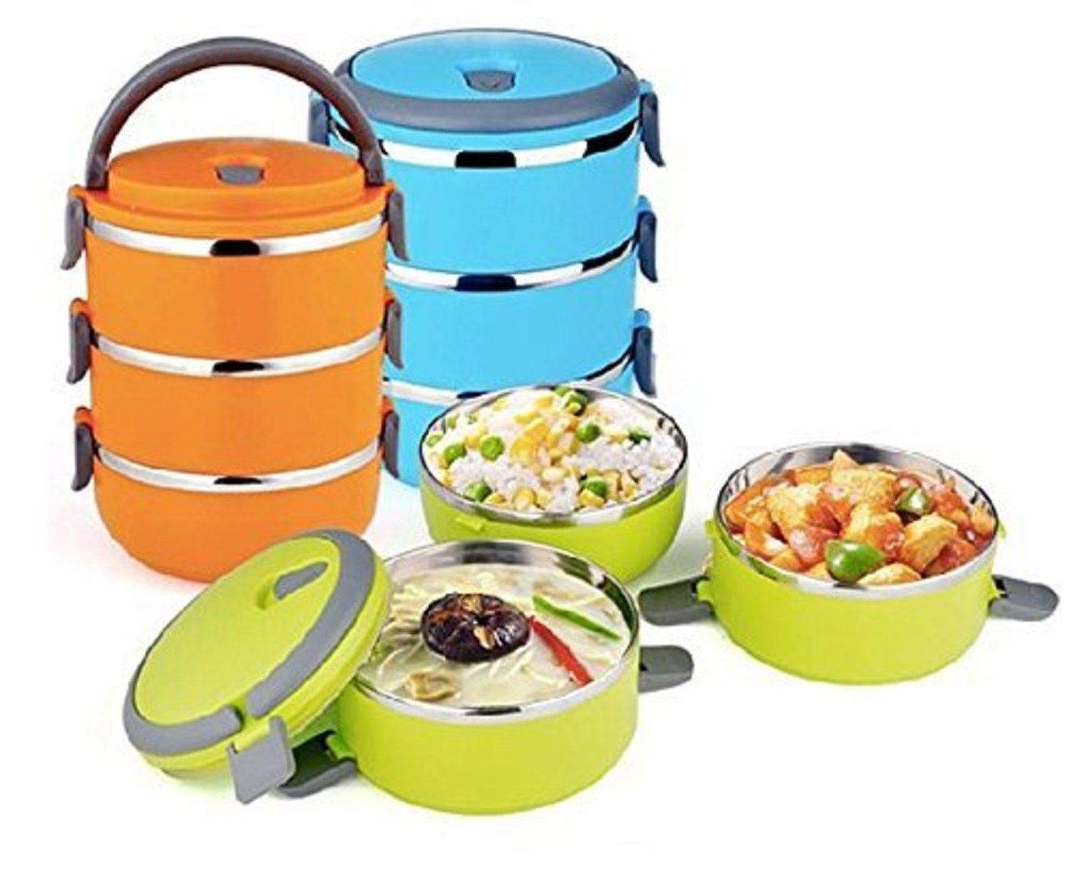3 compartment lunch box food carrier stainless steel bowls 3 compartment lunch box food carrier stainless steel bowls