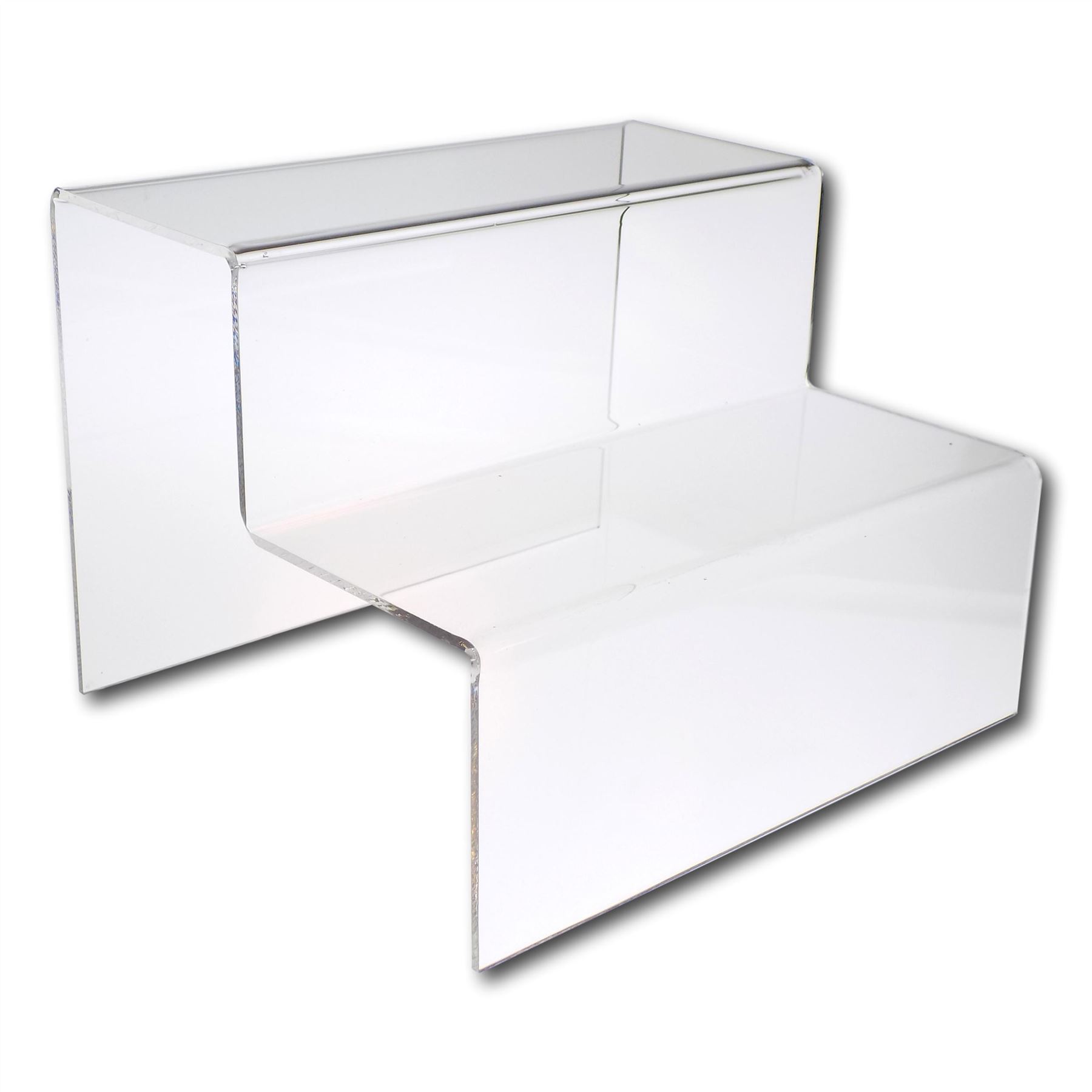 Free Delivery! Large 2 Step Acrylic Shop Display Riser Plinth For Jewellery PoS Free Delivery! Large 2 Step Acrylic Shop Display Riser Plinth For Jewellery PoS