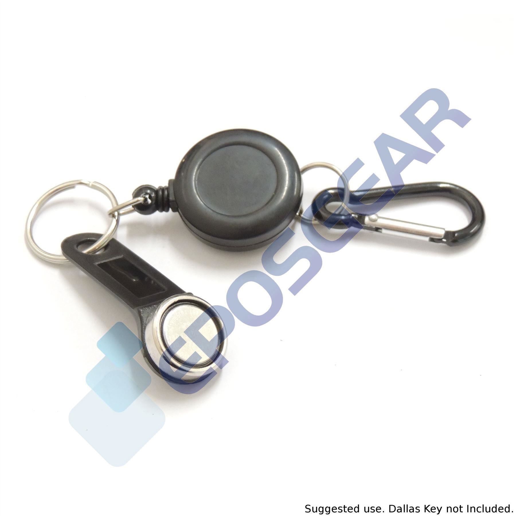 Retractable Reel Recoil Key Ring Chain Cord Clip Ski Pass ID Card Badge