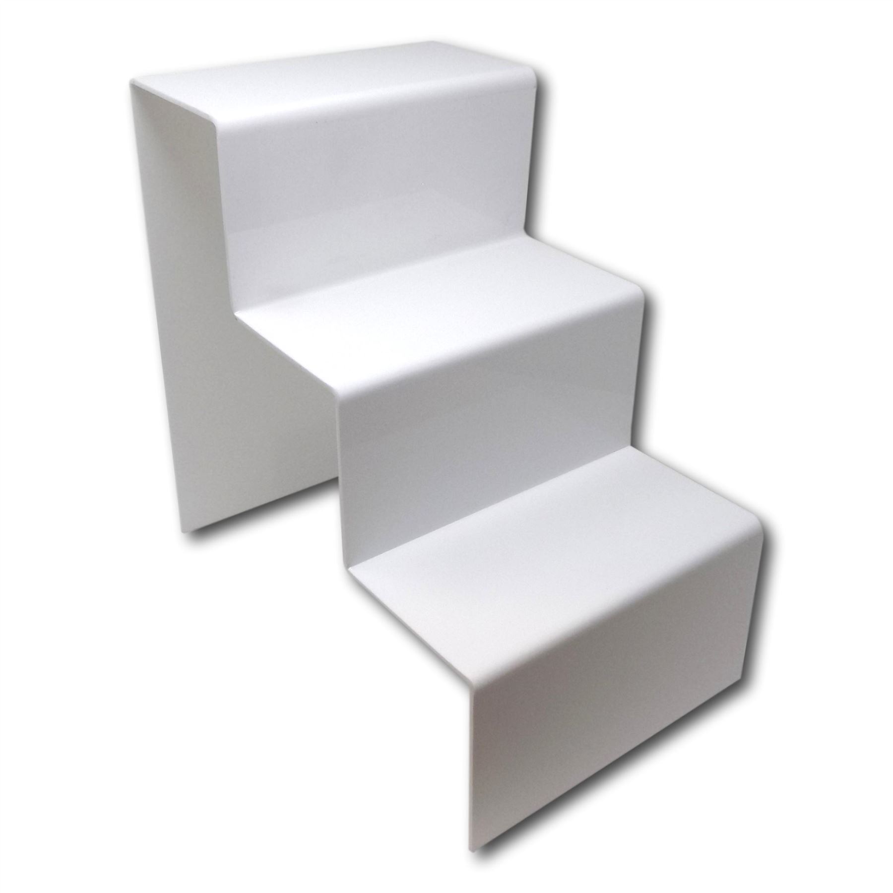 3 Step Tier Clear Black White Acrylic Perspex Retail Counter Display Riser Stand - Picture 15 of 18
