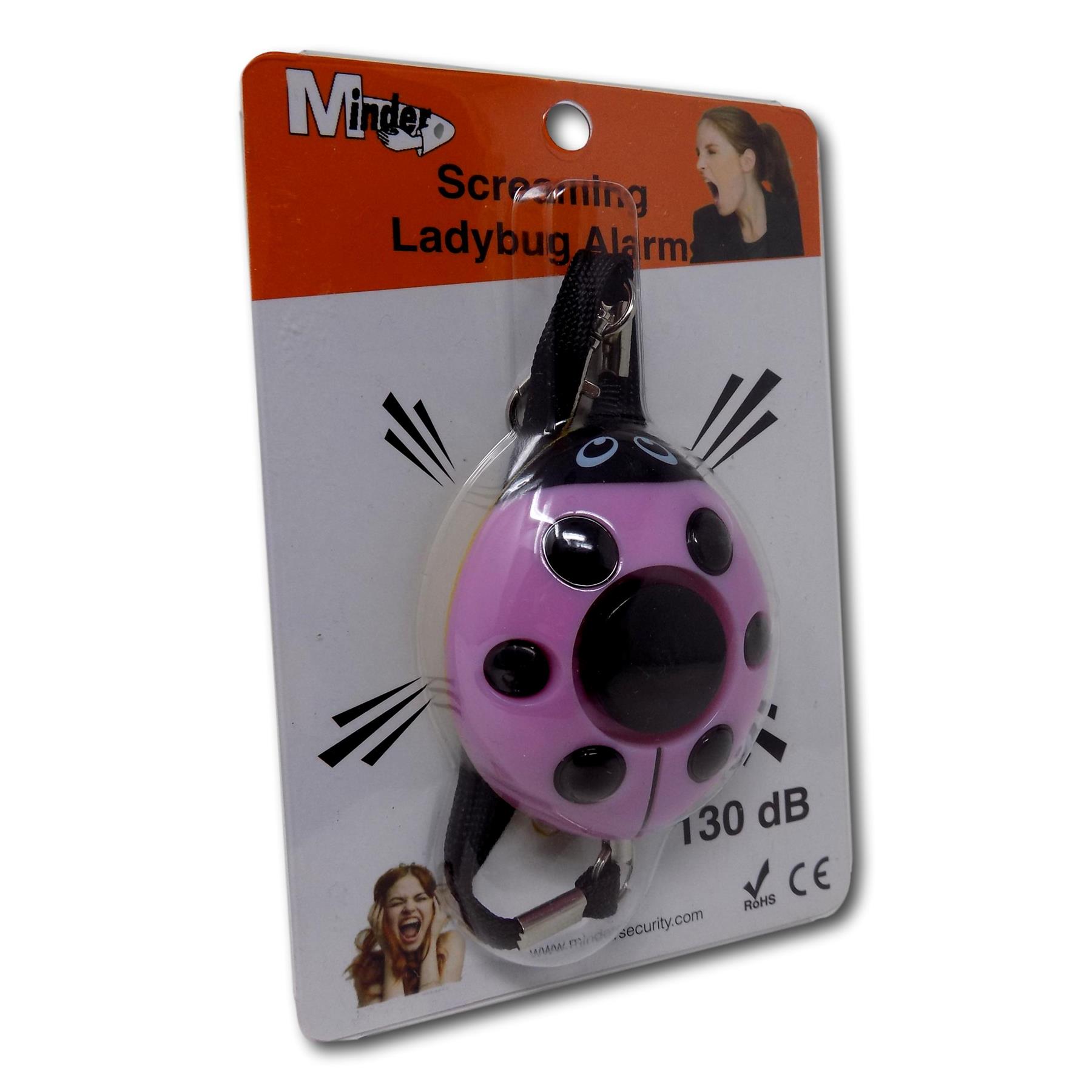 Minder Lady Bug Realistic Screaming Woman Personal Attack Rape Assault Alarm