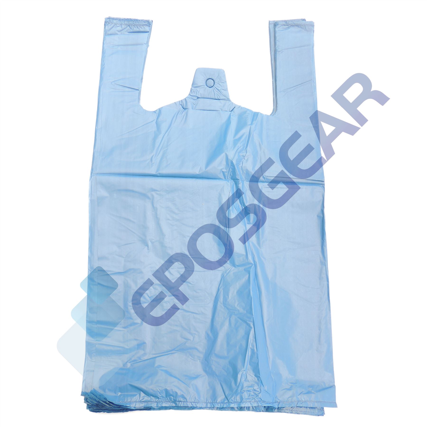 100 x Plastic Green Vest Carrier Bags Shopping 11 x 17 x 21