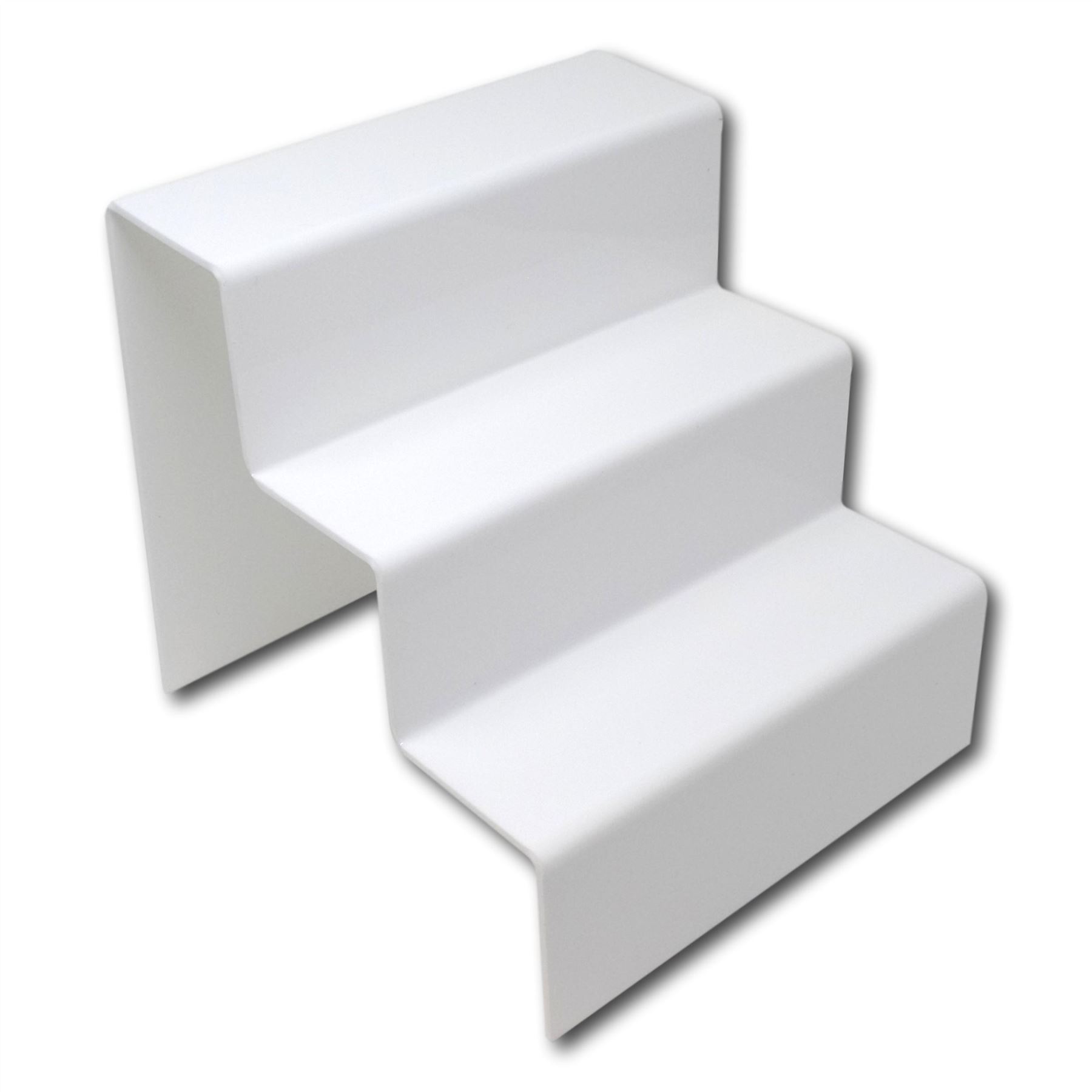 3 Step Tier Clear Black White Acrylic Perspex Retail Counter Display Riser Stand - Picture 9 of 18