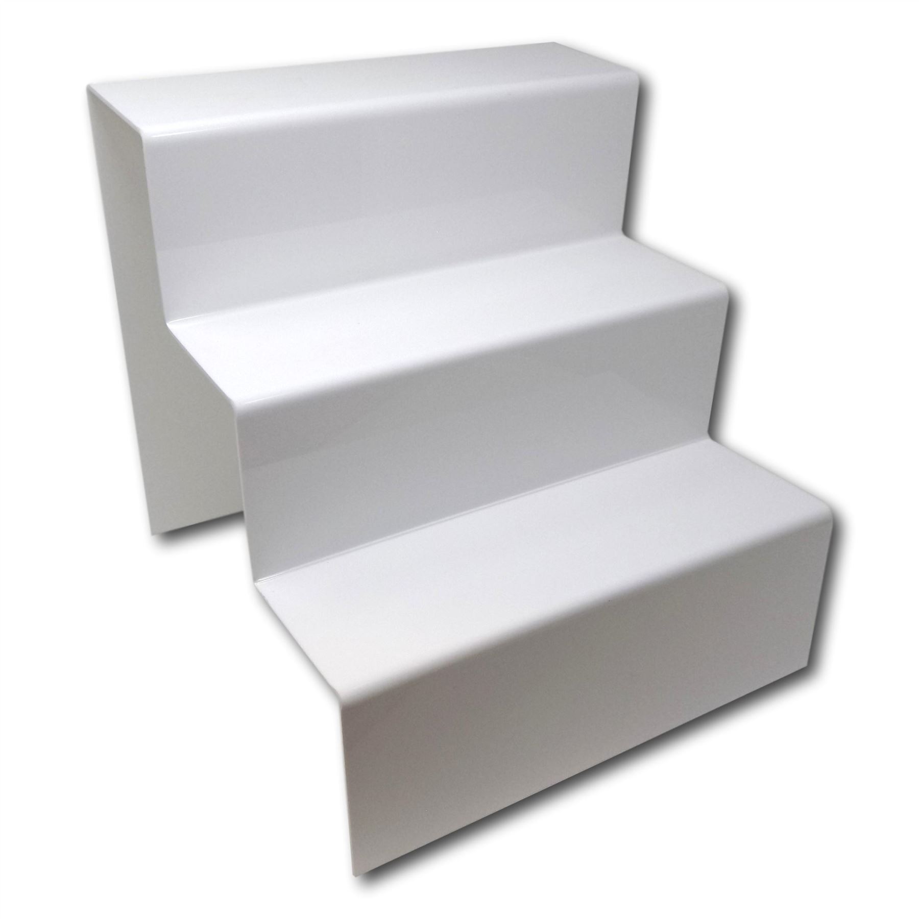3 Step Tier Clear Black White Acrylic Perspex Retail Counter Display Riser Stand - Picture 18 of 18