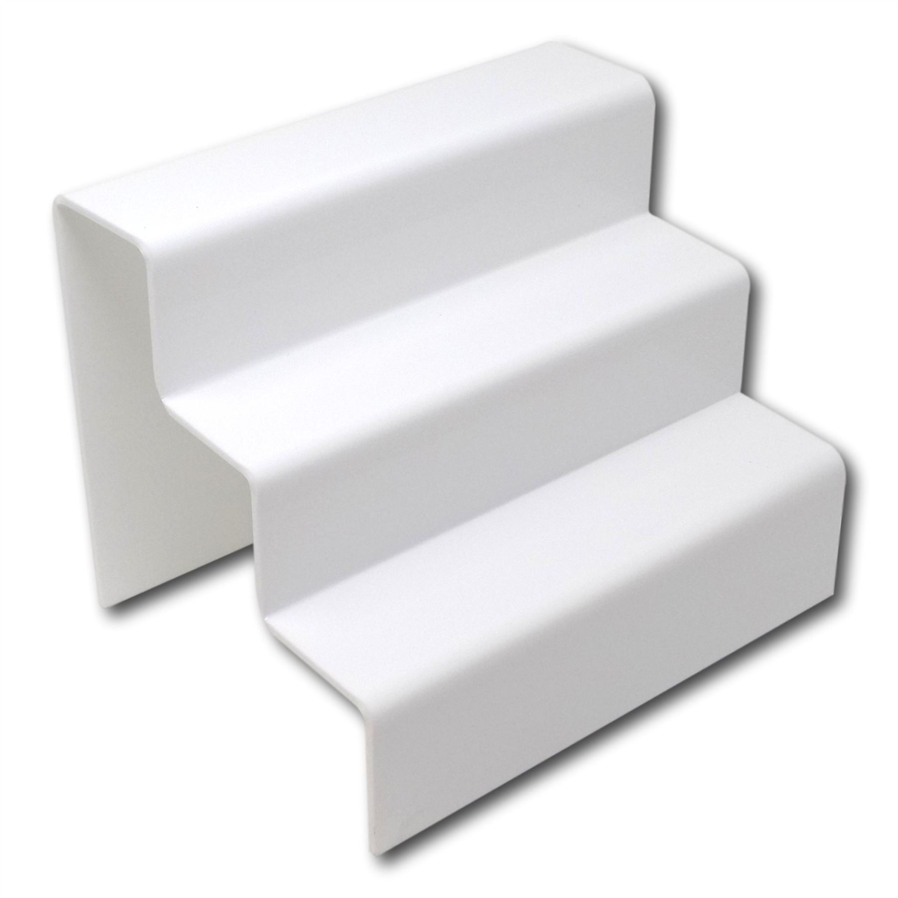 3 Step Tier Clear Black White Acrylic Perspex Retail Counter Display Riser Stand - Picture 5 of 18