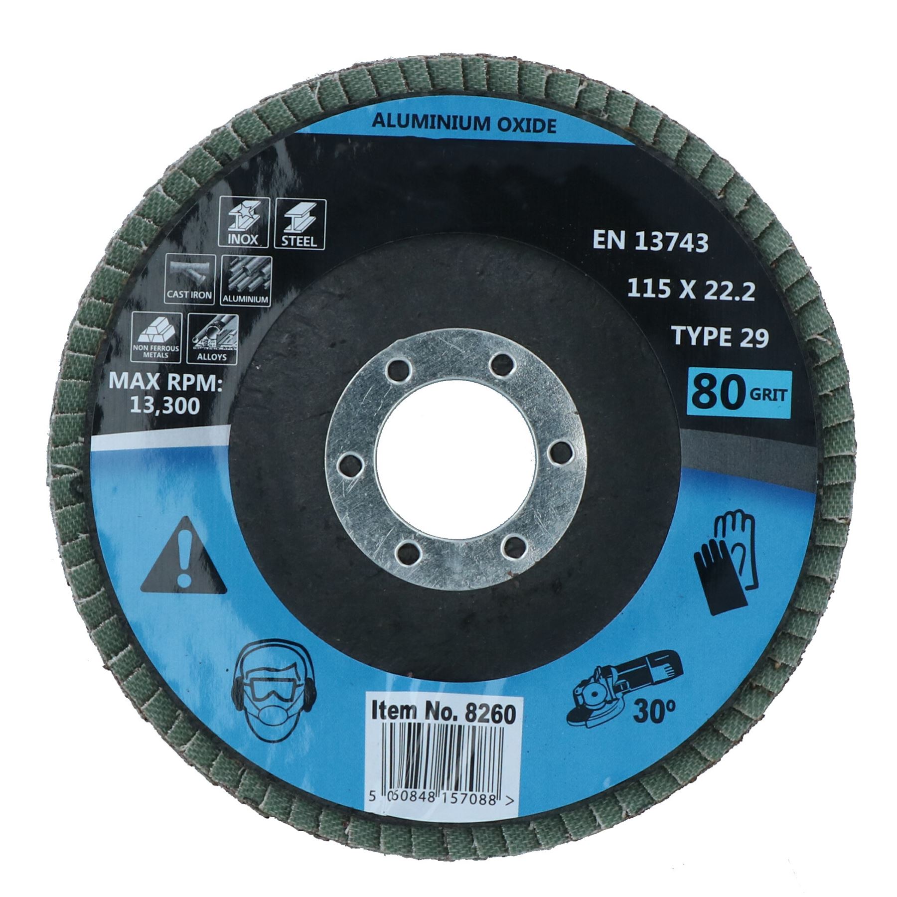Type 29 Premium Flap Grinding Sanding Discs 80 Flaps 80 Grit Medium 115mm - Picture 17 of 40