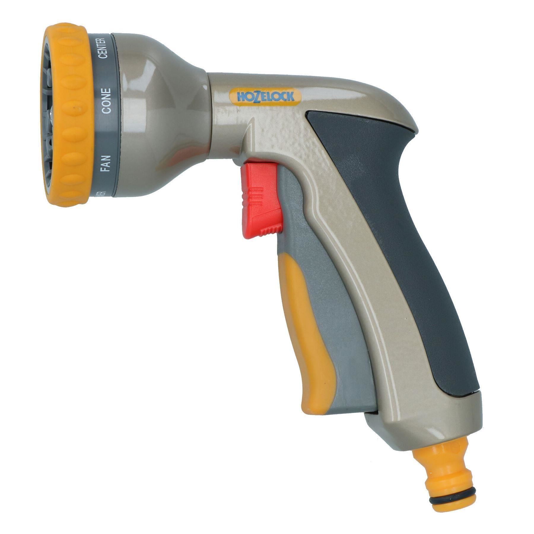 Hozelock Multi Plus Spray Gun Water Nozzle Hose Pipe 8 Function Metal Cleaning - Picture 10 of 21