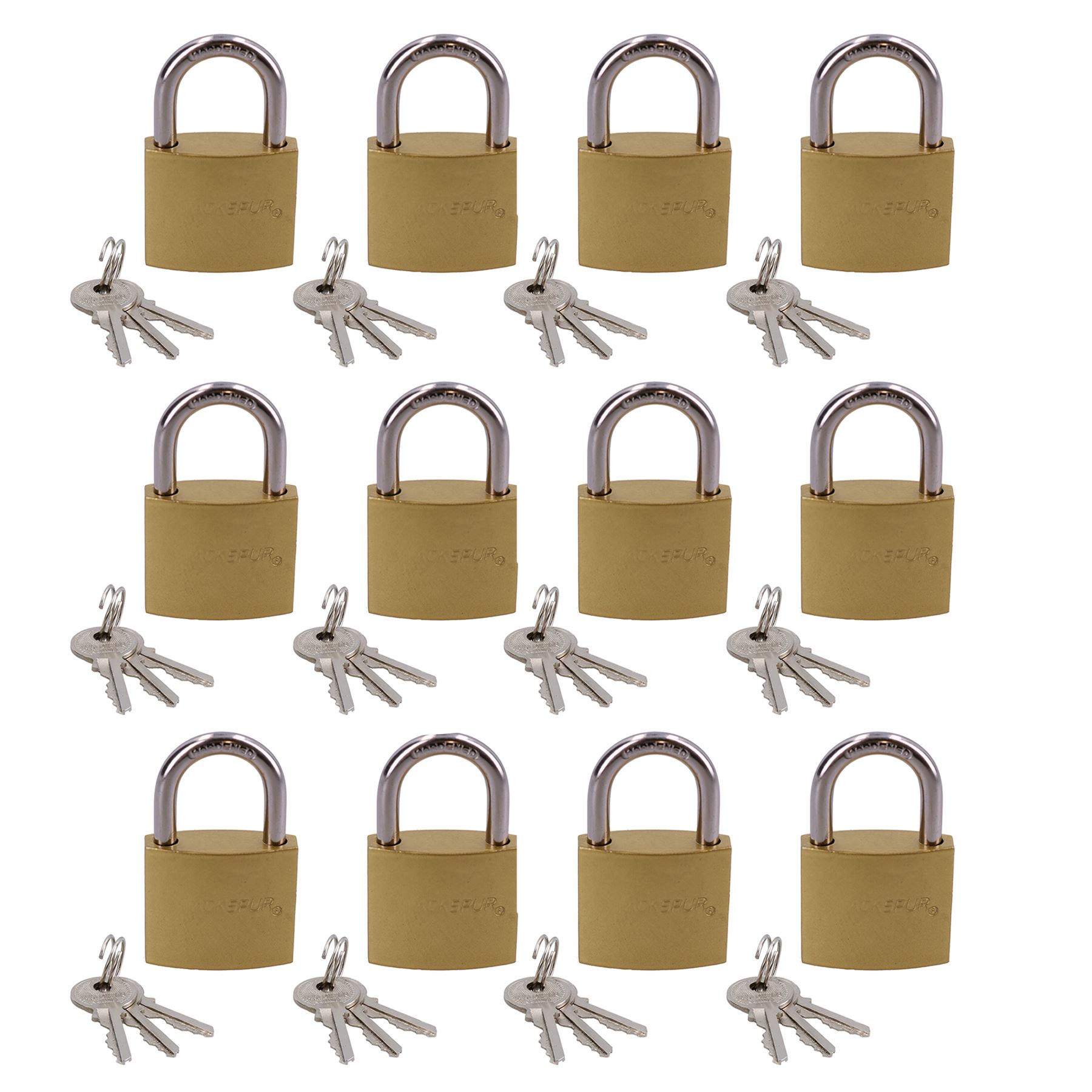 Heavy Duty 38mm Iron Brass Coated Padlock Security Lock Secure 3 Keys - Picture 11 of 12