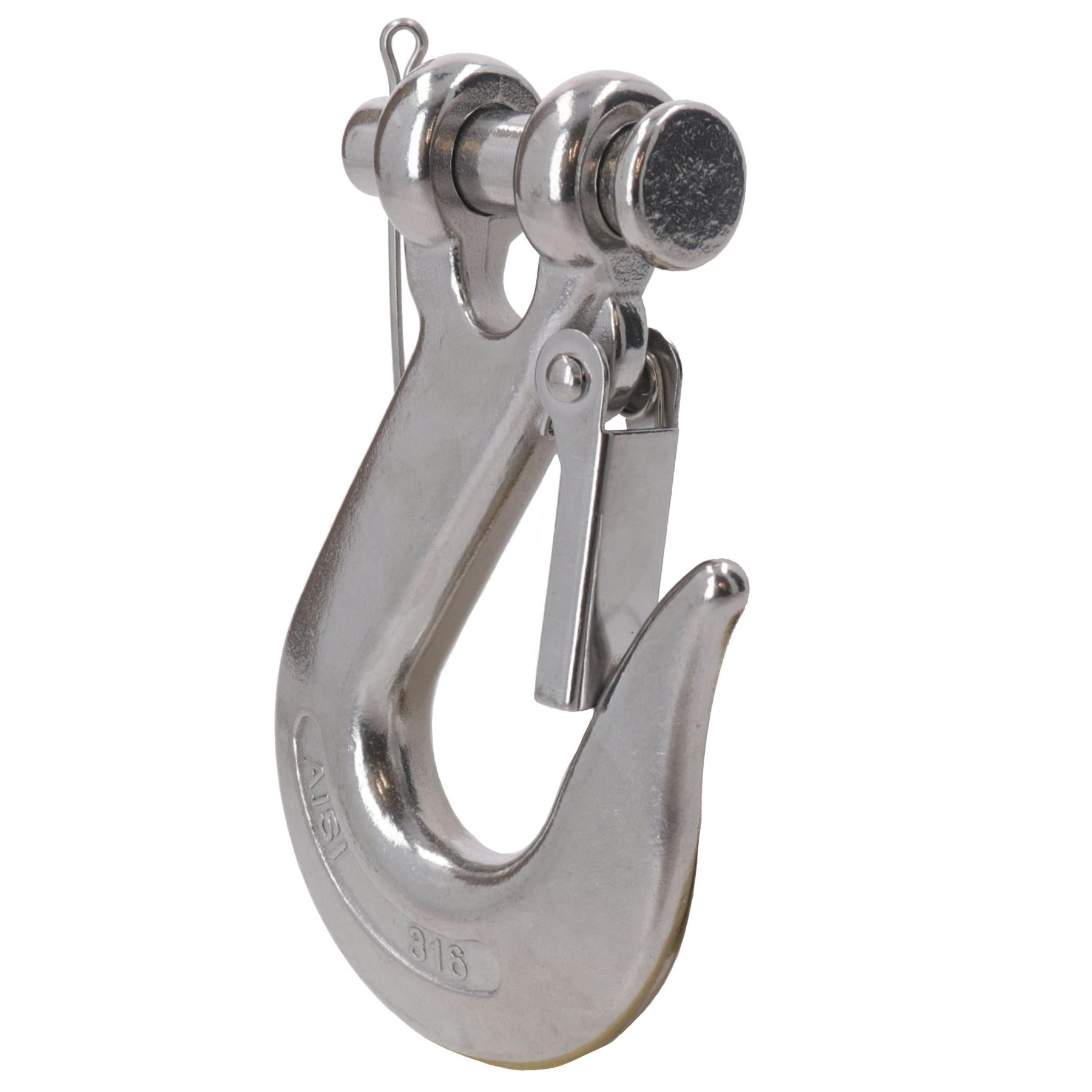 Gancho deslizante para hendidura con cierre de seguridad de acero inoxidable para elevación de cadena de 6 mm - Imagen 3 de 21