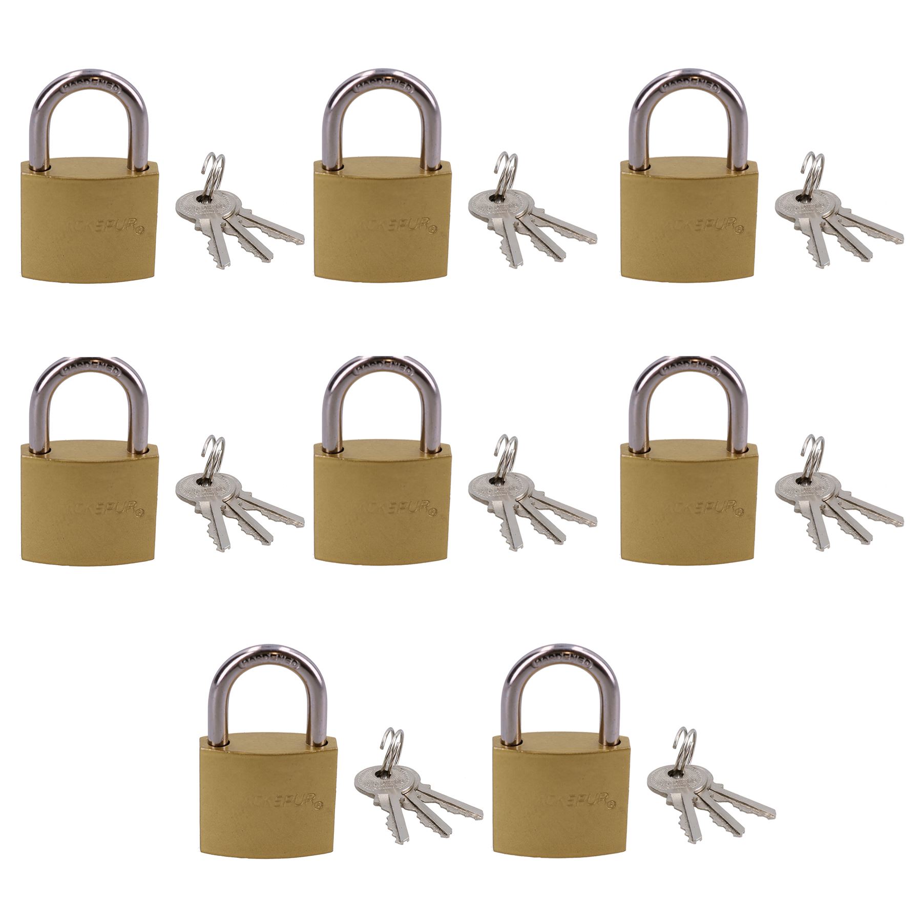 Heavy Duty 38mm Iron Brass Coated Padlock Security Lock Secure 3 Keys - Picture 9 of 12